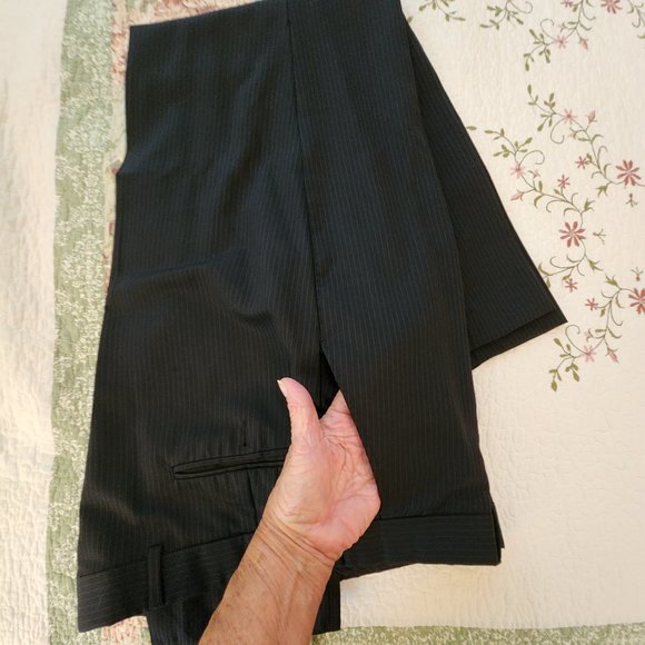 MEN'S PERRY ELLIS PORTFOLIO BLACK PINE STRIPPED PANTS SIZE 36 S - Picture 9 of 9